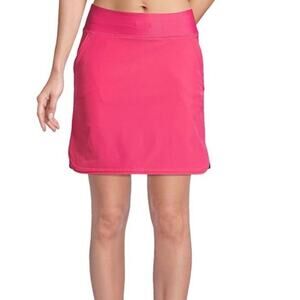 Lands End Swim Skort Womens 24W Pink Pull On Pockets Comfort Waist Summer
